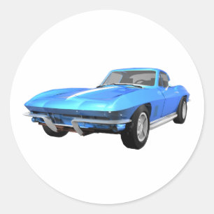 1967 Corvette Sports Car: Blue Finish: Classic Round Sticker
