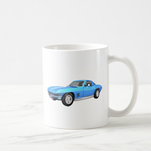 1967 Corvette Sports Car: Blue Finish: Coffee Mug (Right)