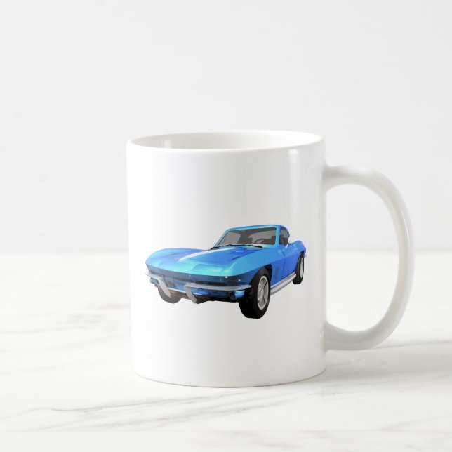 1967 Corvette Sports Car: Blue Finish: Coffee Mug (Right)