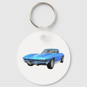 1967 Corvette Sports Car: Blue Finish: Key Ring