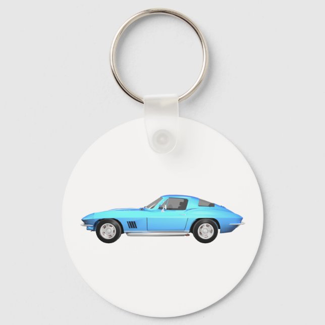 1967 Corvette Sports Car: Blue Finish: Key Ring (Front)