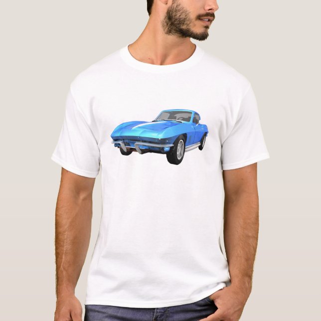1967 Corvette Sports Car: Blue Finish: T-Shirt (Front)