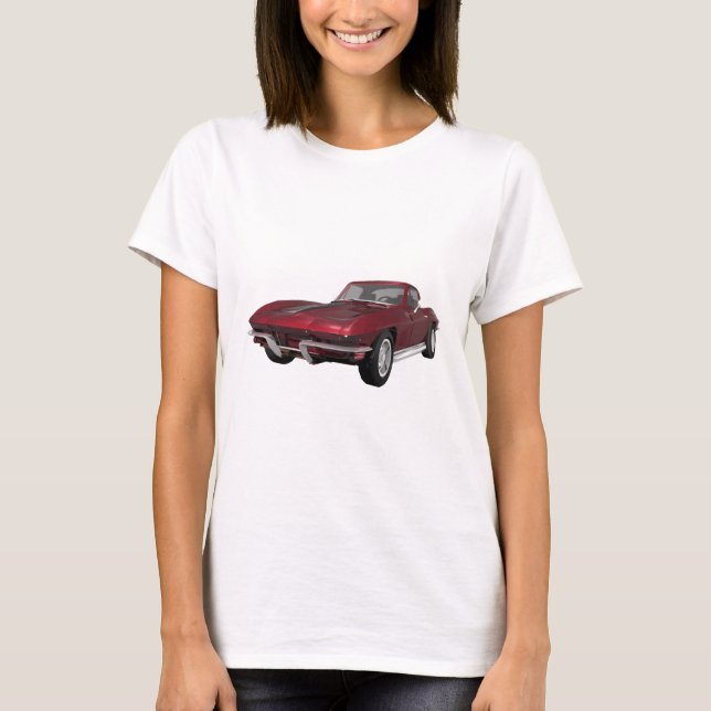 1967 Corvette: Sports Car: Candy Apple Finish: T-Shirt (Front)