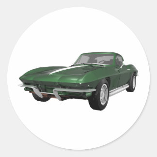 1967 Corvette Sports Car: Green Finish: Classic Round Sticker