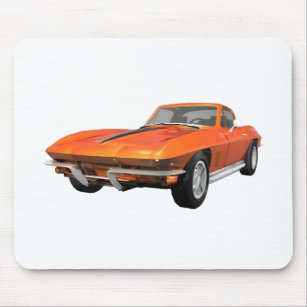 1967 Corvette Sports Car: Orange Finish Mouse Mat