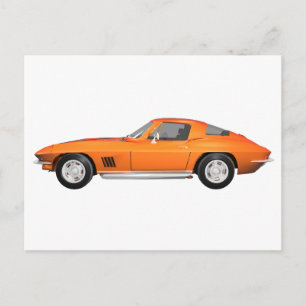 1967 Corvette Sports Car: Orange Finish Postcard