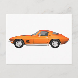 1967 Corvette Sports Car: Orange Finish Postcard