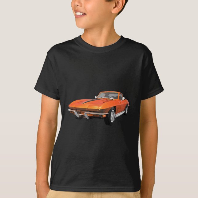 1967 Corvette Sports Car: Orange Finish T-Shirt (Front)