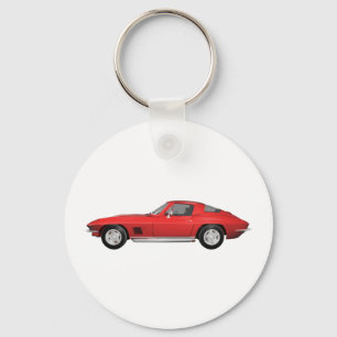 1967 Corvette: Sports Car: Red Finish: Key Ring