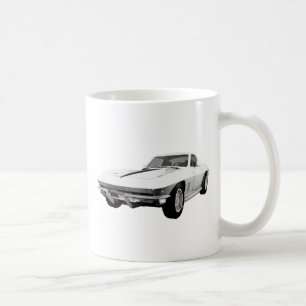 1967 Corvette Sports Car: White Finish: Coffee Mug