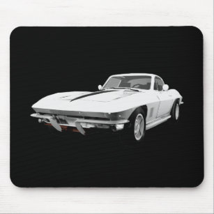 1967 Corvette Sports Car: White Finish: Mouse Mat