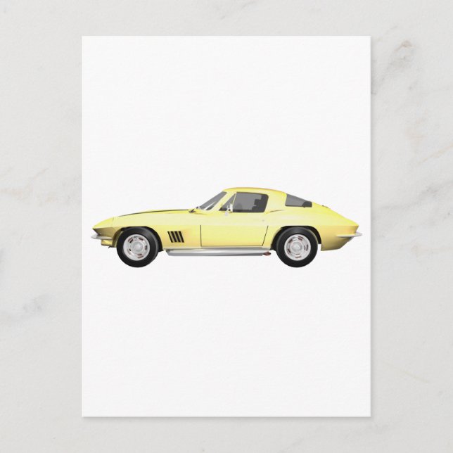 1967 Corvette Sports Car: Yellow Finish Postcard (Front)