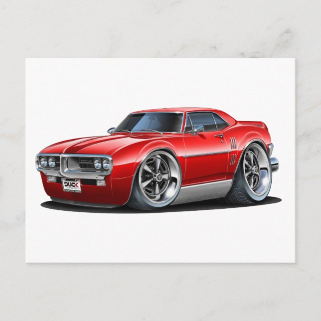 1967 Firebird Red Car Postcard (Front)