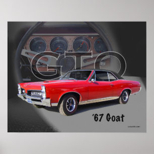 1967 GTO ”Goat” Muscle Car Art Poster