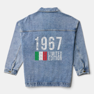 1967 Limited Edition Italy with Flag Birthday  Denim Jacket