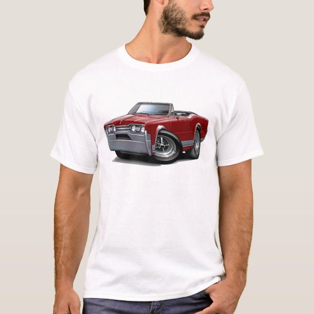 1967 Olds Cutlass Maroon Convertible T-Shirt (Front)
