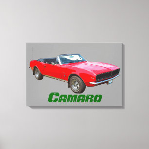 1967 red convertible Camaro Muscle Car. Canvas Print