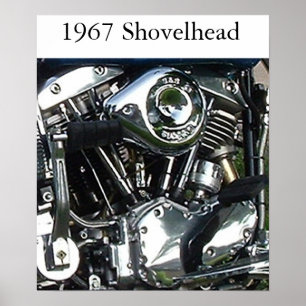 1967 Shovelhead Engine Poster