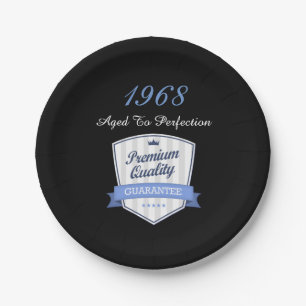1968 50th Year Born Award Gift Him or Her Custom Paper Plate