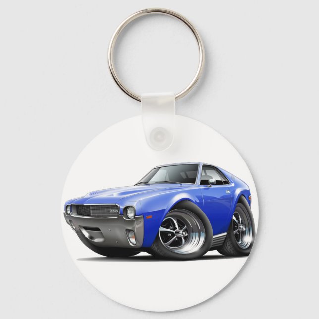 1968-69 AMX Blue Car Key Ring (Front)