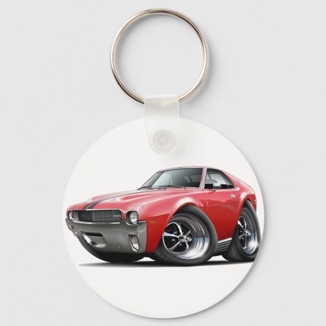 1968-69 AMX Red-Black Car Key Ring (Front)
