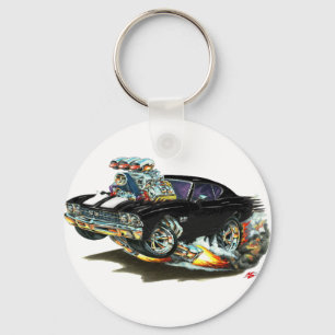 1968-69 Chevelle Black-White Car Key Ring