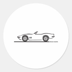 1968-69 Corvette Convertible Classic Round Sticker