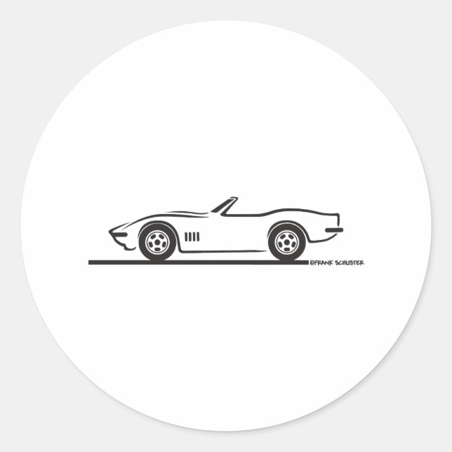 1968-69 Corvette Convertible Classic Round Sticker (Front)