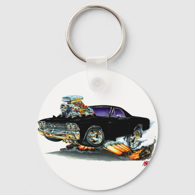 1968-69 El Camino Black Truck Key Ring (Front)