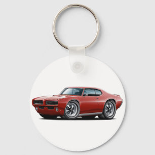 1968-69 GTO Maroon Car Key Ring
