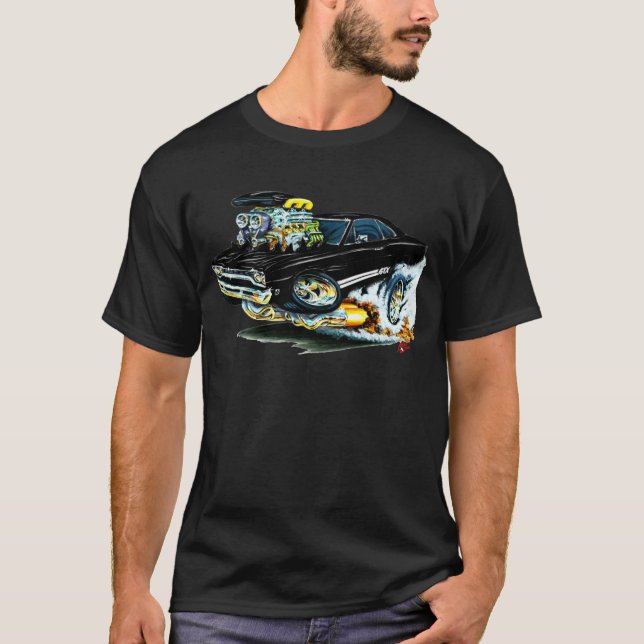 1968-69 Plymouth GTX Black Car T-Shirt (Front)