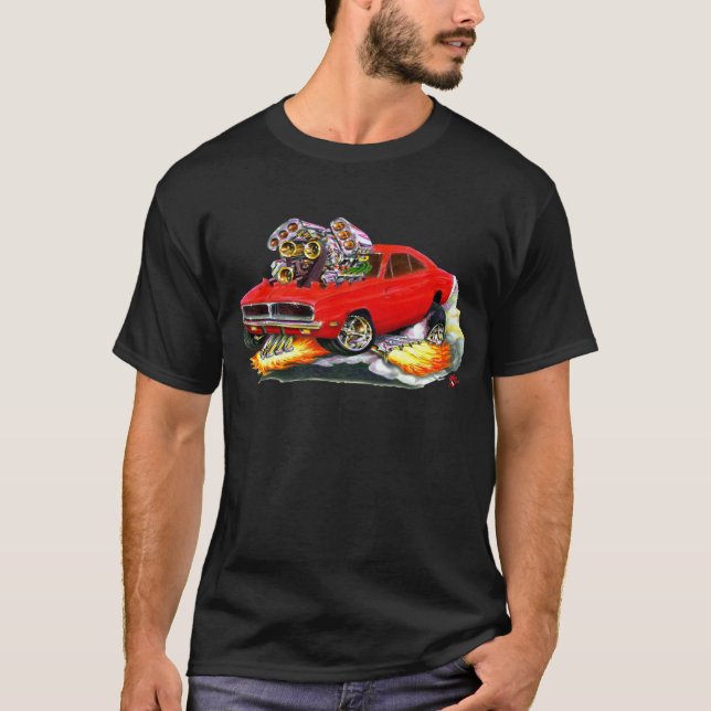 1968-70 Charger Red Car T-Shirt (Front)