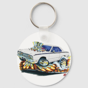 1968-71 Dodge Dart White Car Key Ring