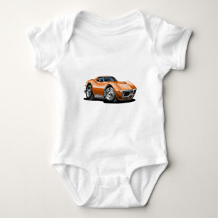 1968-72 Corvette Orange Car Baby Bodysuit