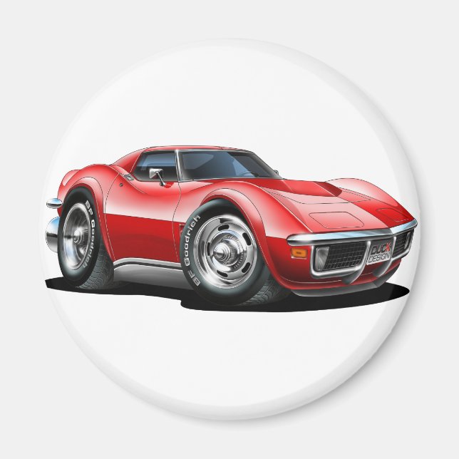 1968-72 Corvette Red Car Magnet (Front)