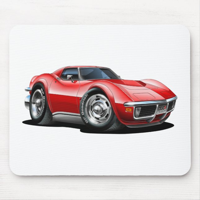 1968-72 Corvette Red Car Mouse Mat (Front)