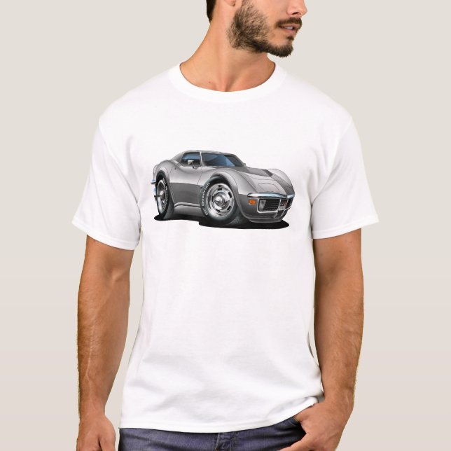 1968-72 Corvette Silver Car T-Shirt (Front)