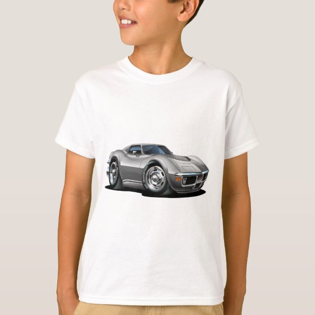 1968-72 Corvette Silver Car T-Shirt (Front)