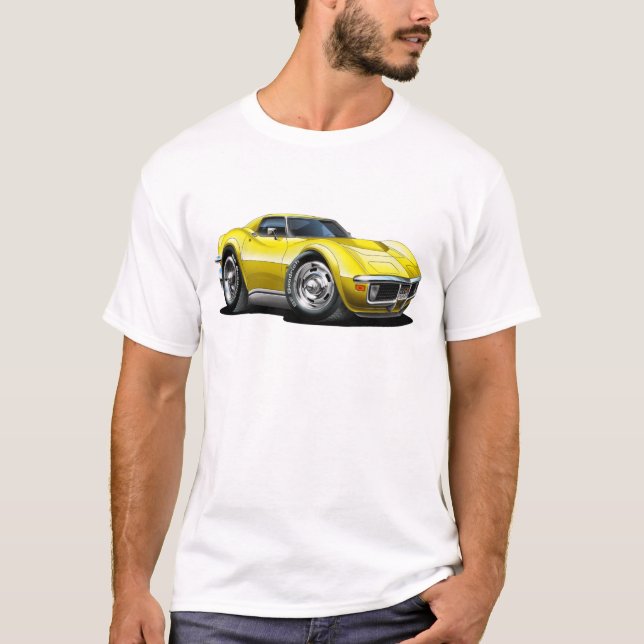 1968-72 Corvette Yellow Car T-Shirt (Front)