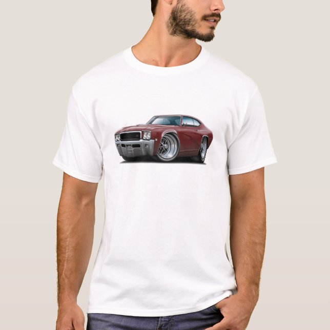 1968 Buick GS Maroon Car T-Shirt (Front)