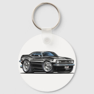 1968 Camaro Black-White Car Key Ring