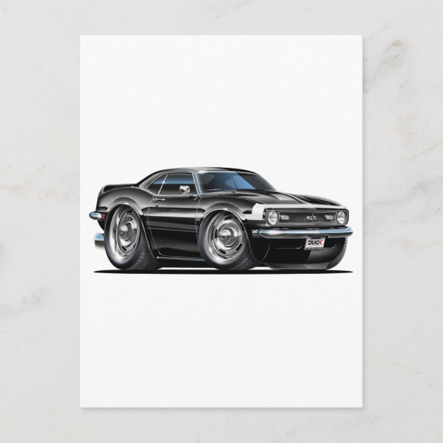 1968 Camaro Black-White Car Postcard (Front)