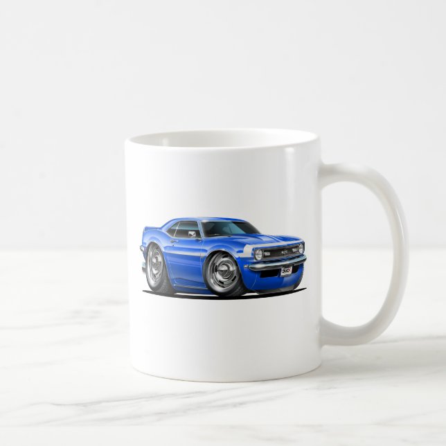 1968 Camaro Blue-White Car Coffee Mug (Right)