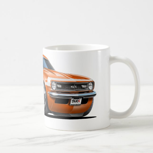 1968 Camaro Orange-White Car Coffee Mug (Right)