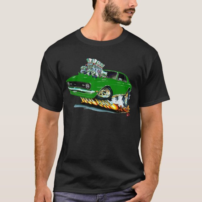 1968 Camaro SS Green Car T-Shirt (Front)