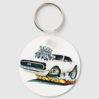 1968 Camaro White-Black Car Key Ring