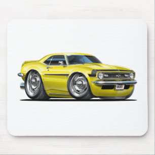 1968 Camaro Yellow-Black Car Mouse Mat