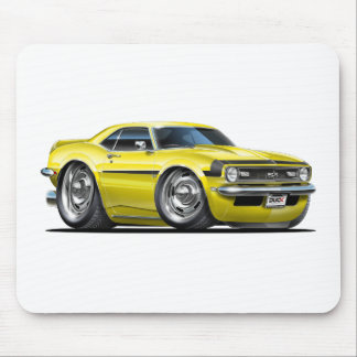 1968 Camaro Yellow-Black Car Mouse Mat