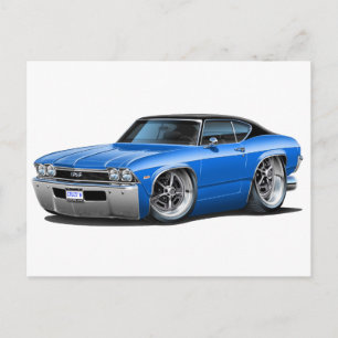1968 Chevelle Blue-Black Top Postcard