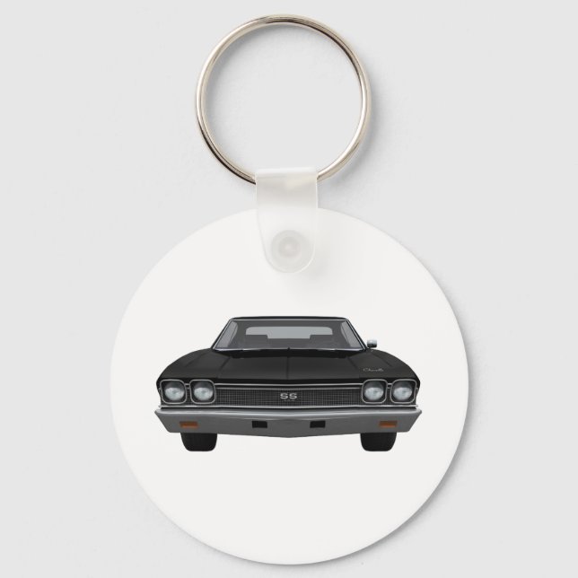 1968 Chevelle SS: Black Finish Key Ring (Front)